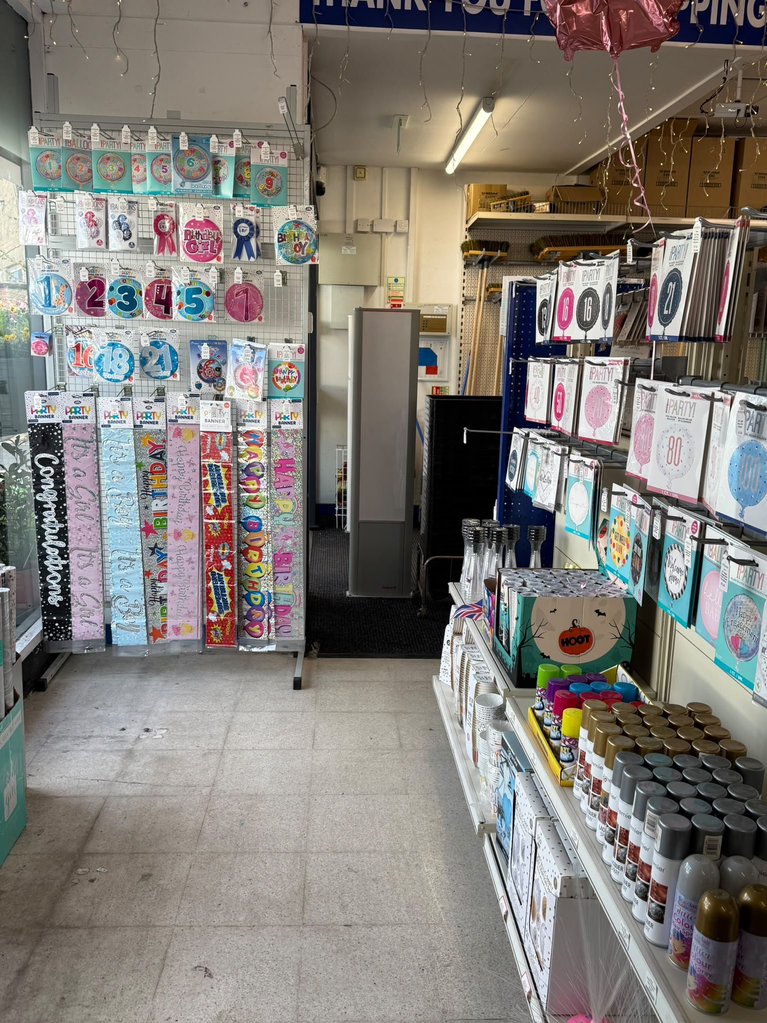 Greeting cards and celebration supplies in store